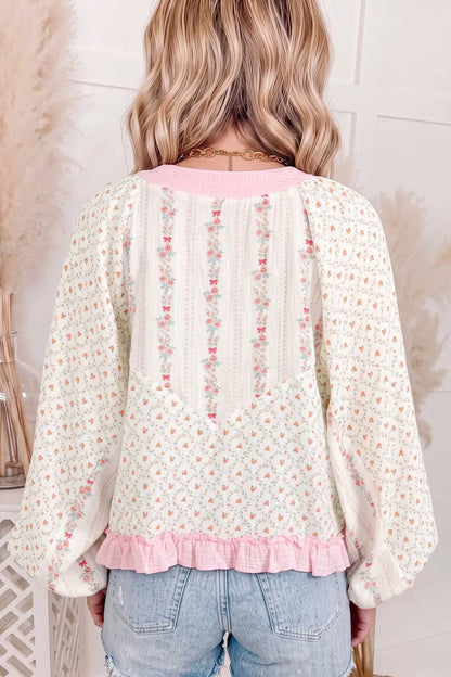 ~PREORDER~ Sweet on You Floral Lace-Up Blouse ~PREORDER~