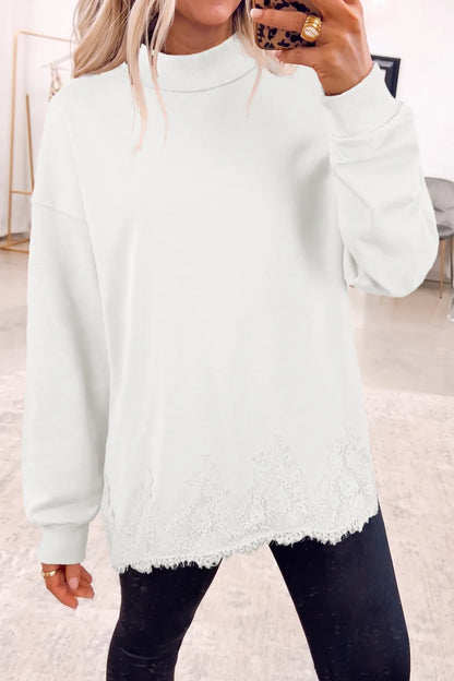 ~PREORDER~ Lace & Lovely Mock Neck Sweatshirt ~PREORDER~
