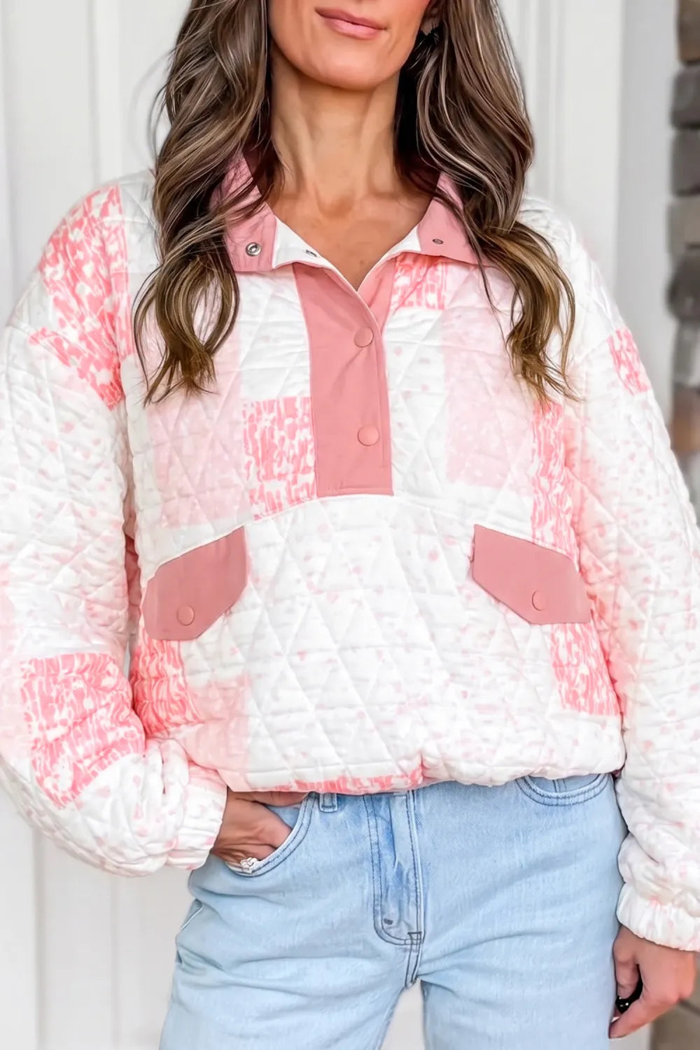 ~PREORDER~ Pink Patchwork Picnic Quilted Pullover ~PREORDER~