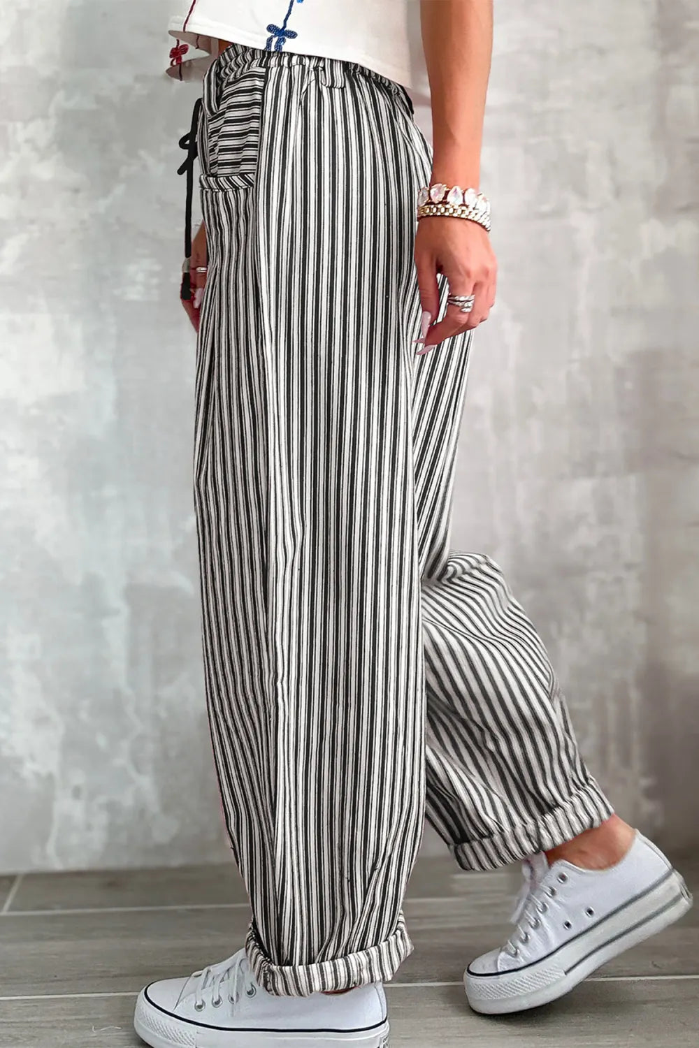 ~PREORDER~ Main Street Stripe Drawstring Barrel Pants ~PREORDER~