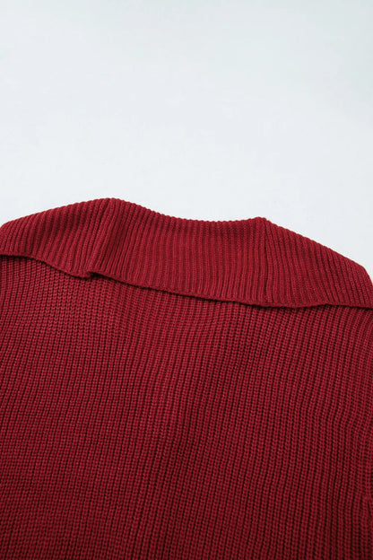 ~PREORDER~ Wine & Dine Red Dahlia Oversized Button Front Sweater Cardigan ~PREORDER~