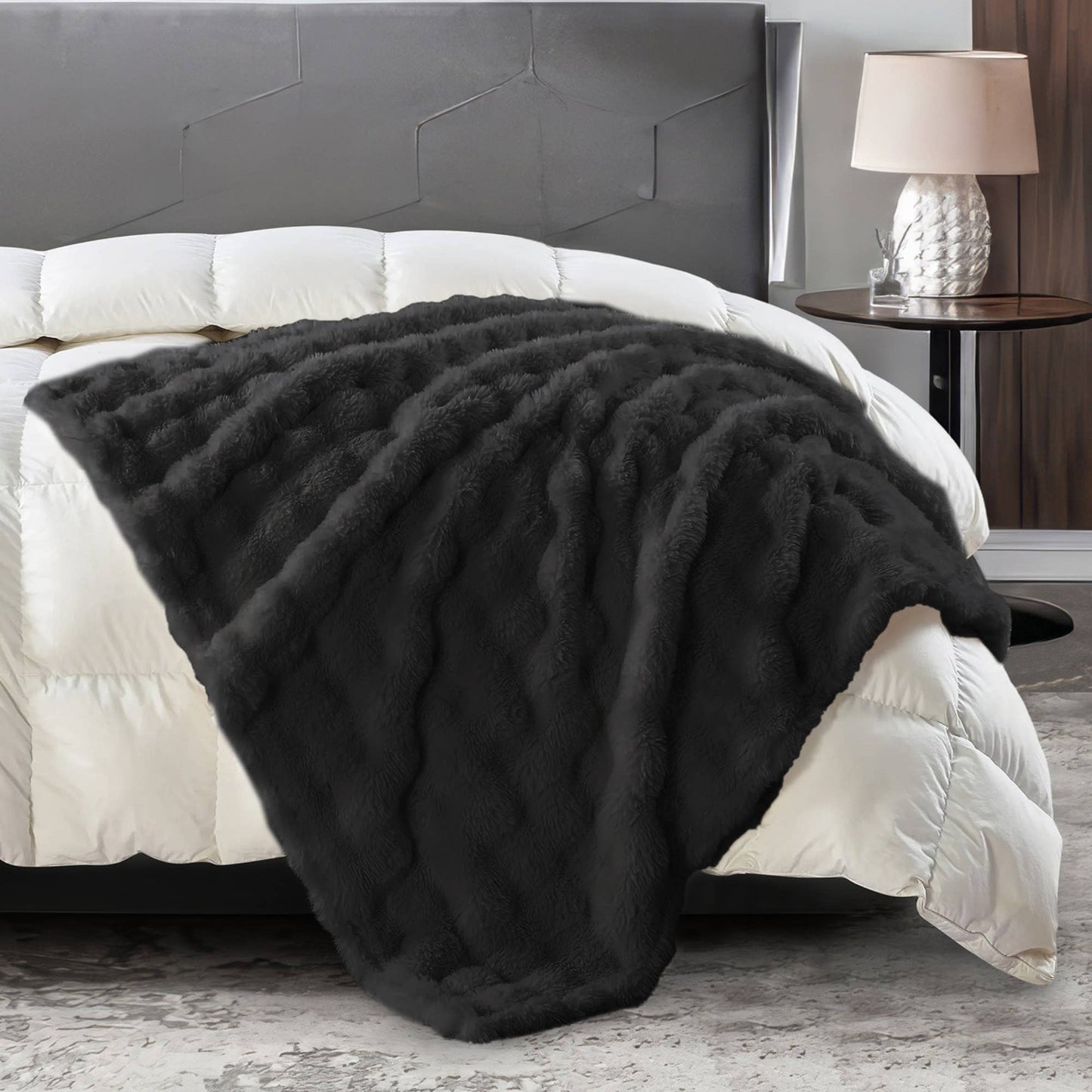 Features:

🖤 Ultra-soft faux fur for a rich, cozy feel
🐻 Plush texture that adds warmth and style
🛋️ Perfect for couches, beds, and layering
✨ Sleek black color for a modern, elevated look
❄️ Ideal for chilly nights and year-round comfort
🎁 Makes a perfect gift (or keep it for yourself 😉)

Size:

50" x 70"

Materials:

Faux fur plush fabric
