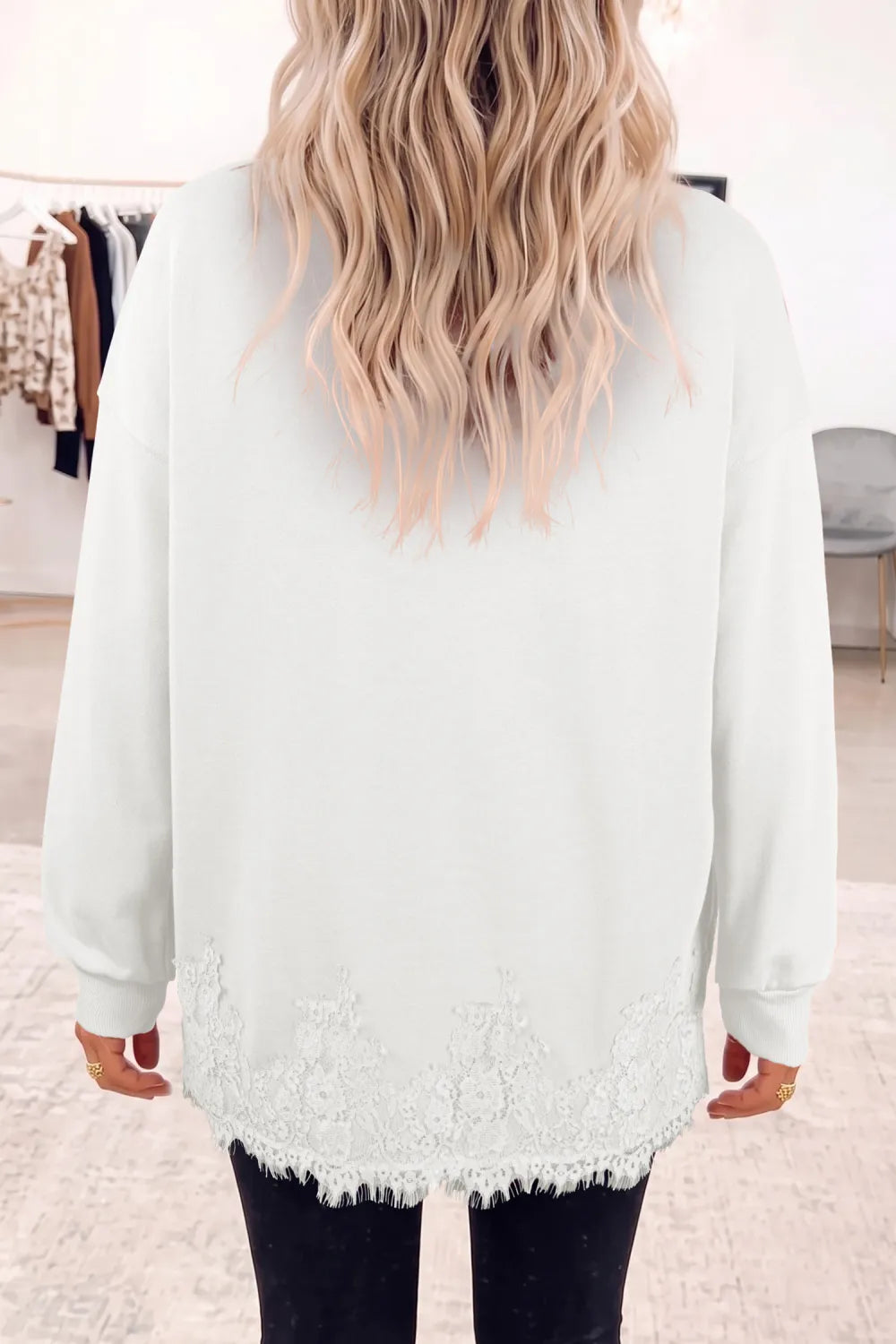 ~PREORDER~ Lace & Lovely Mock Neck Sweatshirt ~PREORDER~