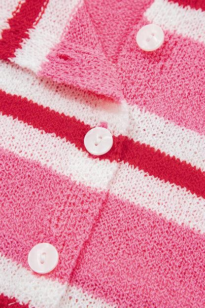 ~PREORDER~ Pink Peppermint Stripe Button Cardigan ~PREORDER~