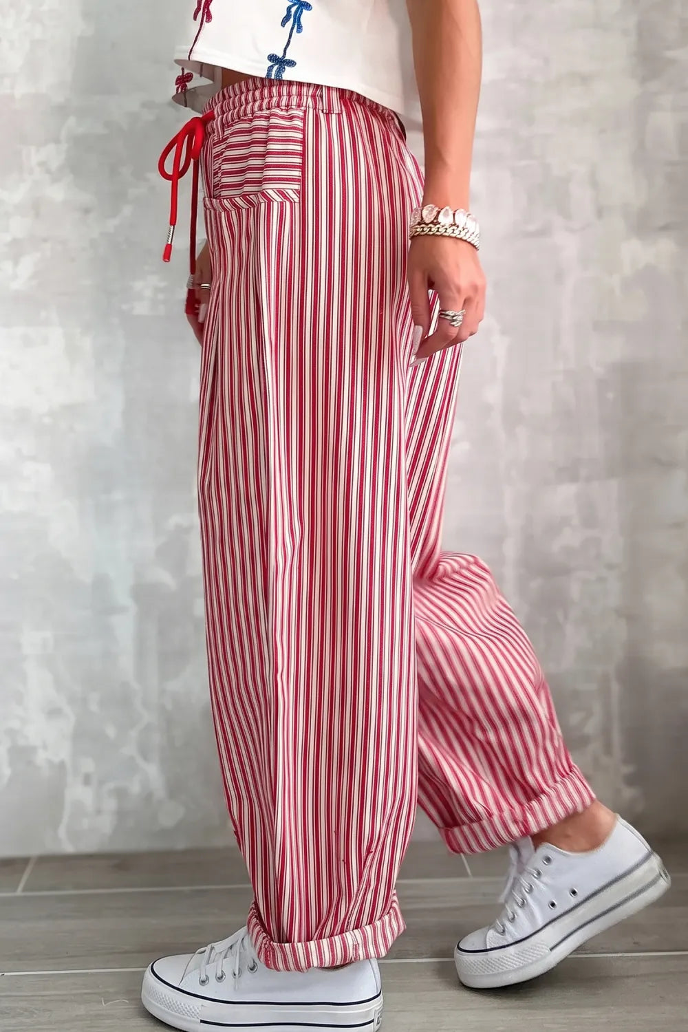~PREORDER~ Cherry Stripe Drawstring Barrel Pants ~PREORDER~