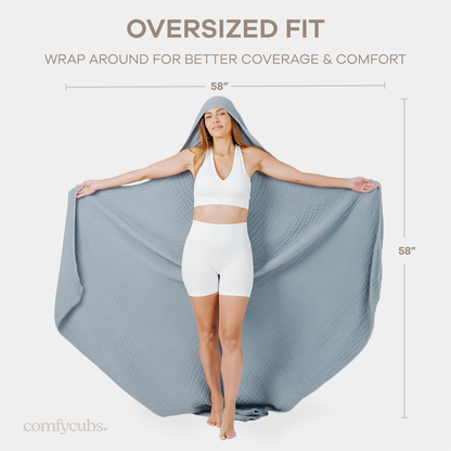 Adult Hooded Towel, Large Hoodie Blanket by Comfy Cubs