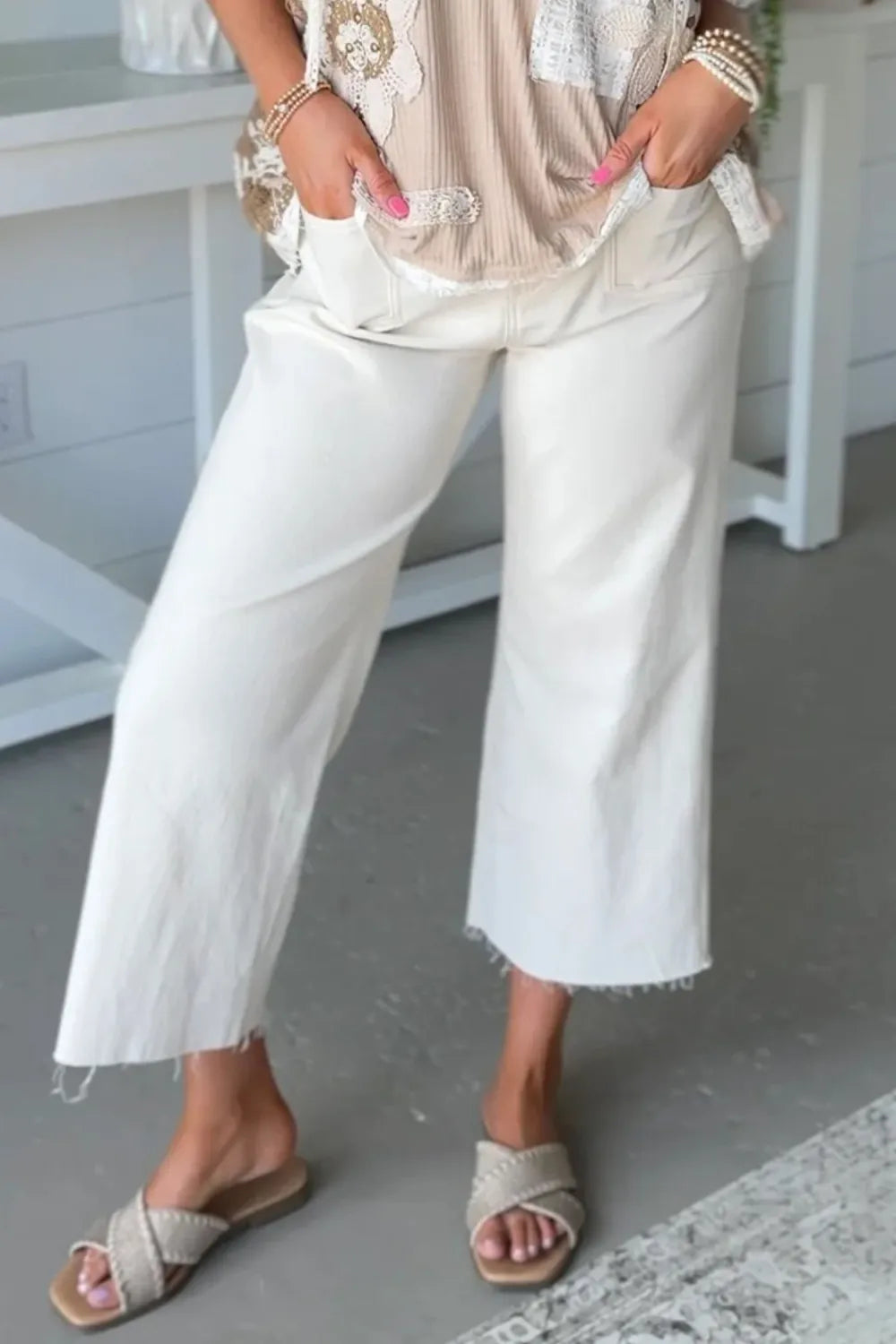 ~PREORDER~ Cream of the Crop Raw Hem Ankle Jeans ~PREORDER~