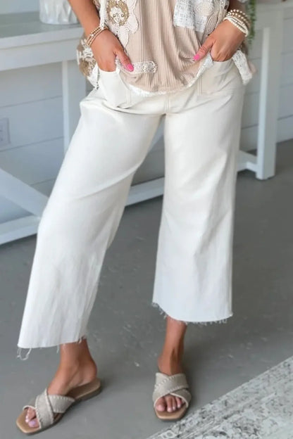 ~PREORDER~ Cream of the Crop Raw Hem Ankle Jeans ~PREORDER~