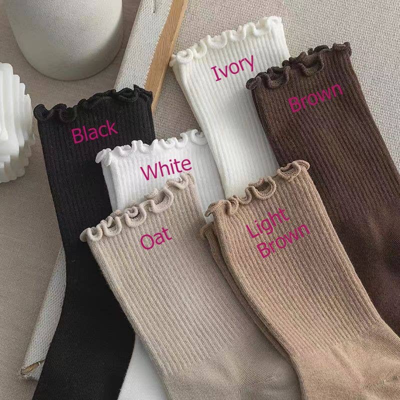Ladies Solid Color Baby Lock Cuff Socks – Comfy Cotton Essentials