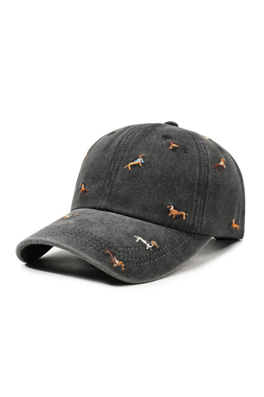Bristol Black Dachshund Embroidered Baseball Cap – Cute Dog Washed Adjustable Hat