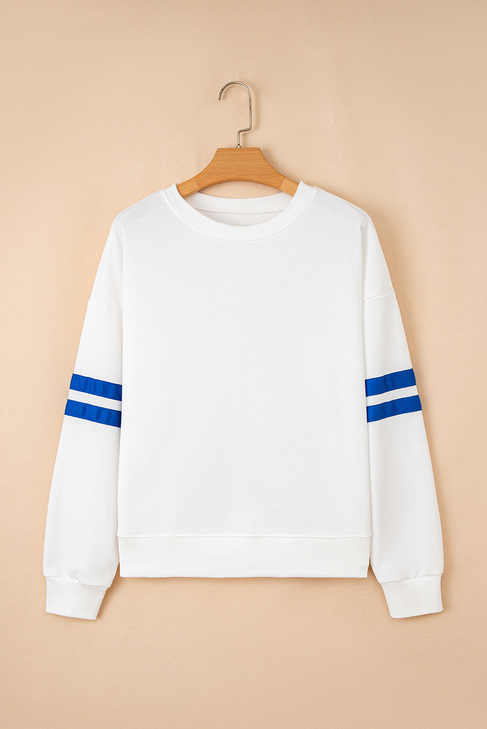 Varsity Striped Oversized Sweatshirt – Drop-Shoulder Casual Pullover