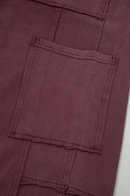 ~PREORDER~ Mineral Red Washed Cargo Wide Leg Sweatpants ~PREORDER~