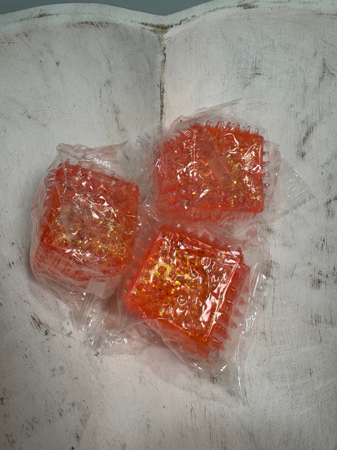 Glitter Spiky Squeeze Cube | Orange Sensory Fidget Toy