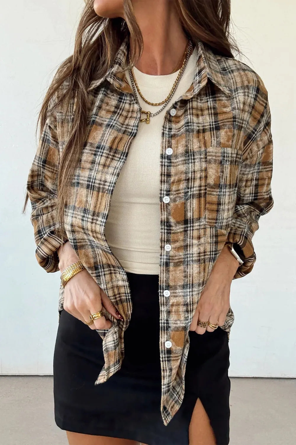 ~PREORDER~ Brown Retro Plaid Button Down Shirt ~PREORDER~