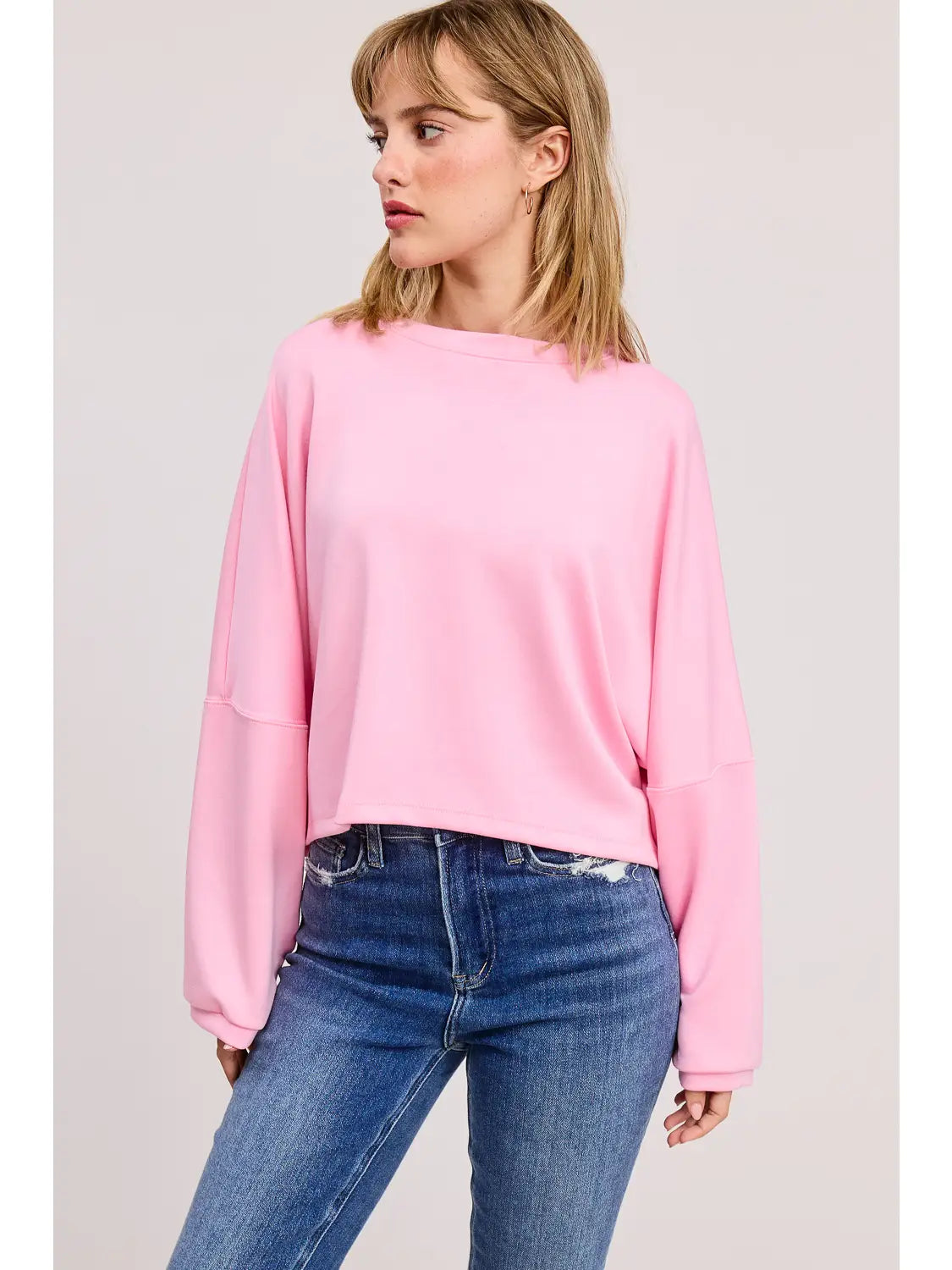 Oversized Loungey Scuba Top – Relaxed Fit Scuba Knit Boutique Pullover
