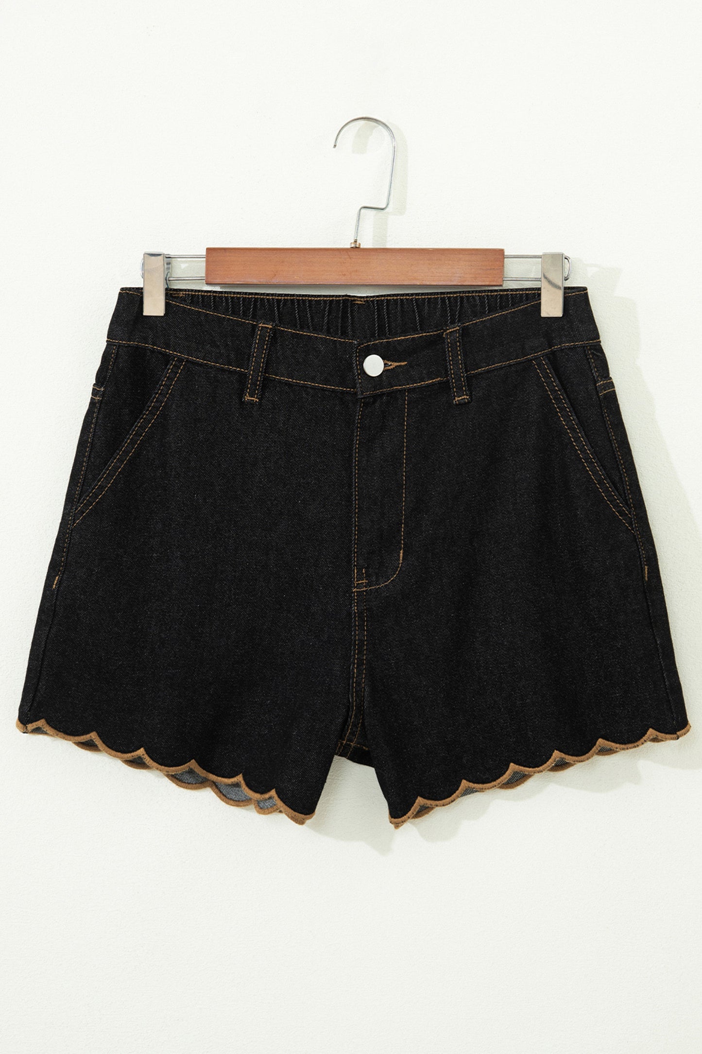 ~PREORDER ~ Scalloped Trim Casual Denim Shorts ~PREORDER ~