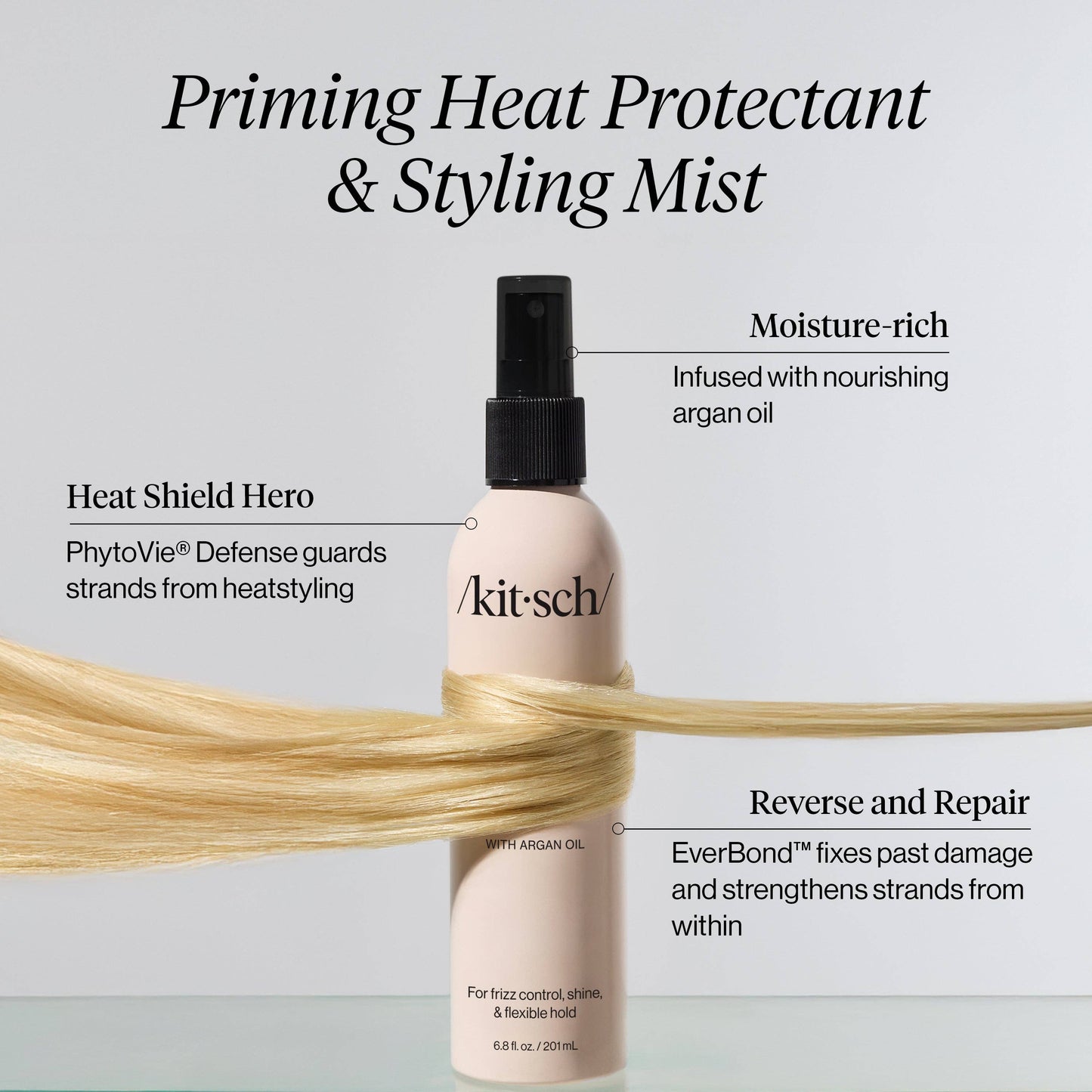 Pirming Argan Oil Heat Protectant & Styling Mist – Boost Shine & Banish Frizz ✨ by Kitch