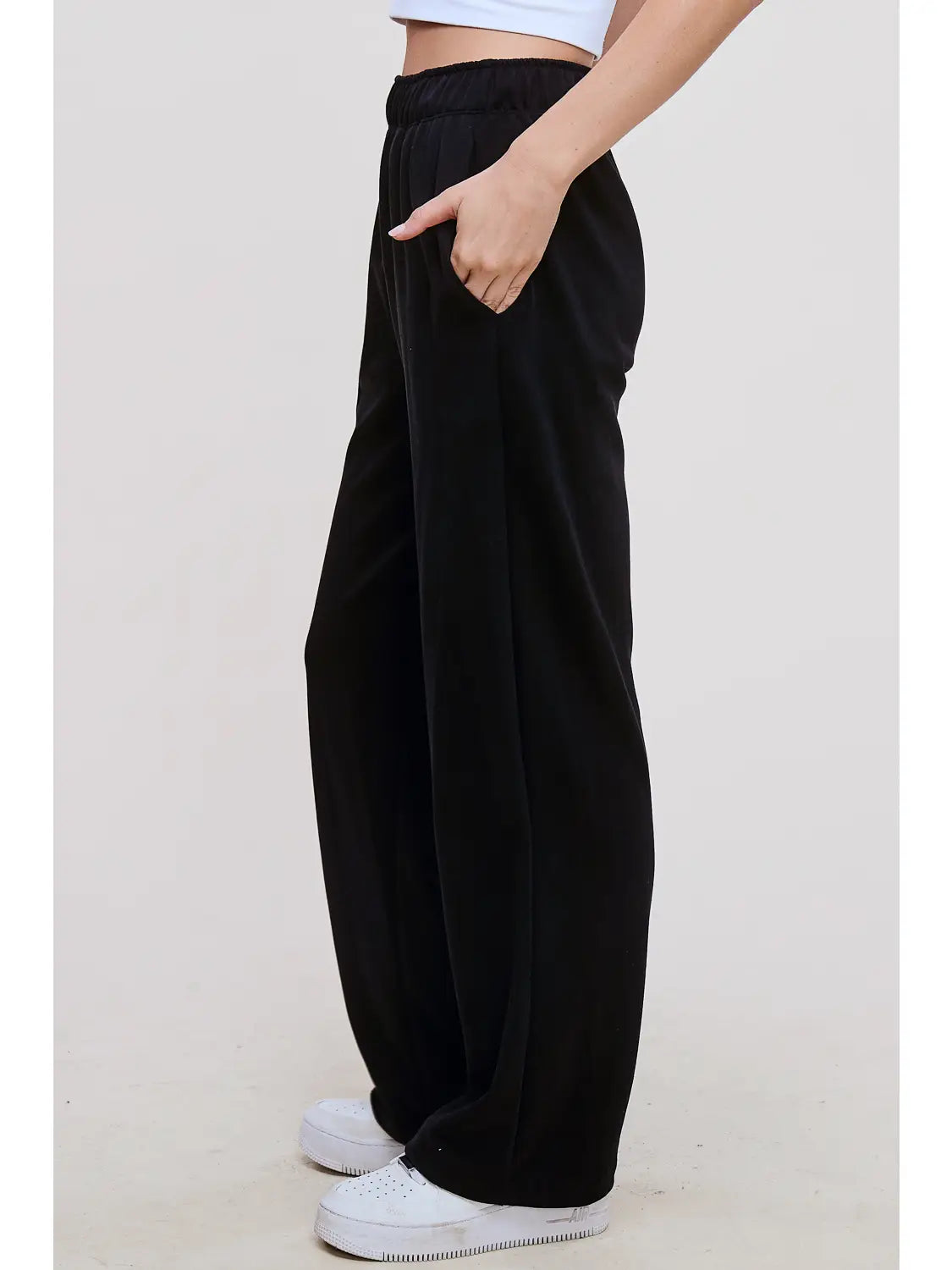 The Margo Scuba Wide Leg Pants – Pull-On Scuba Knit Boutique Lounge Trousers