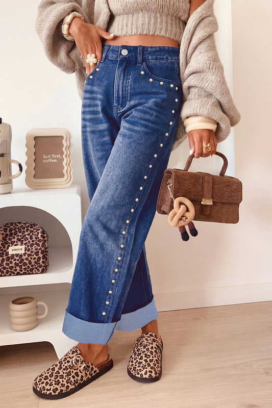 ~PREORDER~ Studded Side Straight Leg Denim Jeans ~PREORDER~