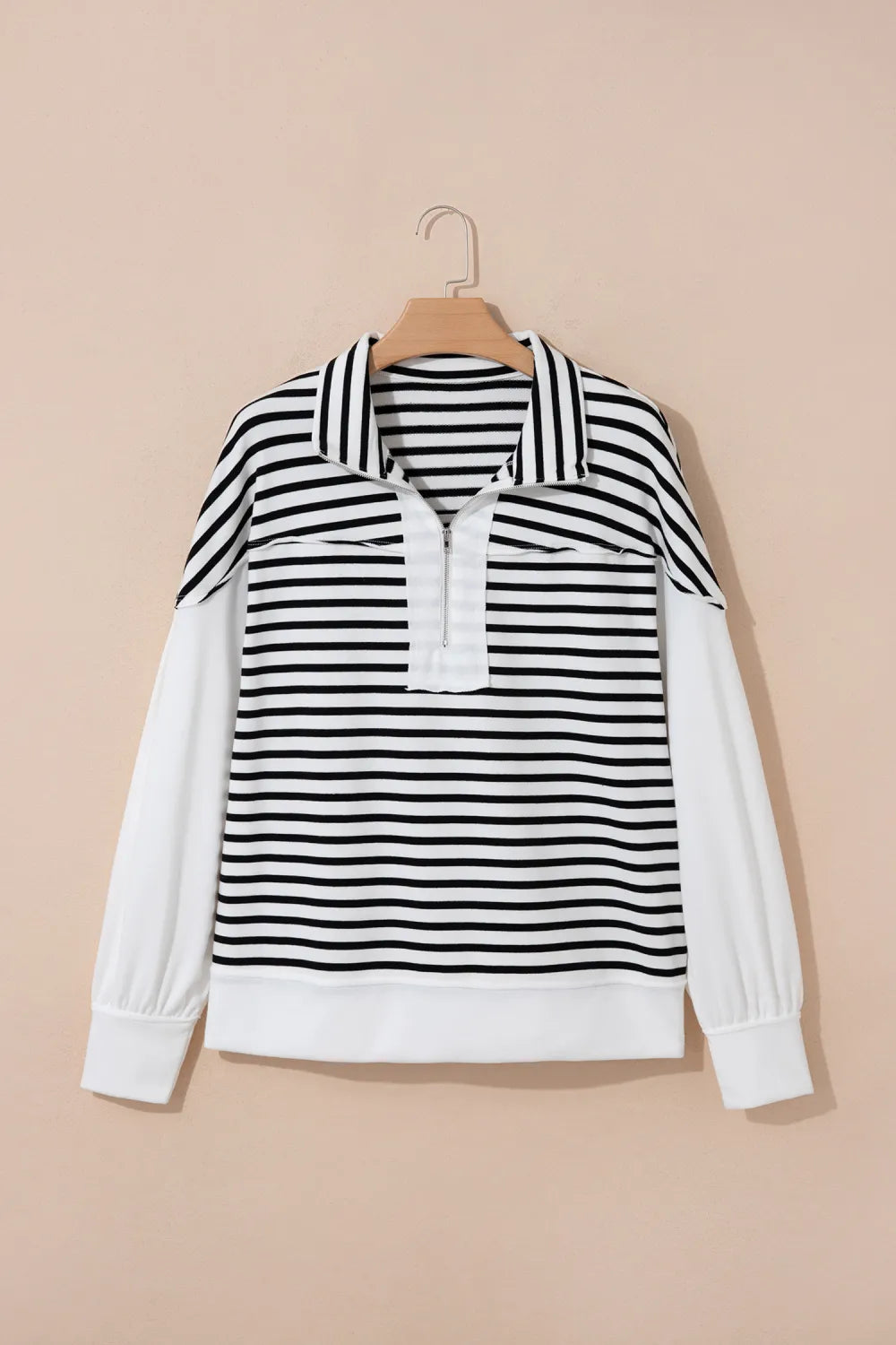 ~PREORDER~ Black & White Half-Zip Stripe Pullover ~PREORDER~