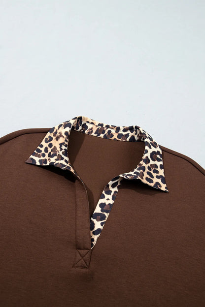 ~PREORDER~ Wild Side Leopard Trim Sweatshirt Dress ~PREORDER~