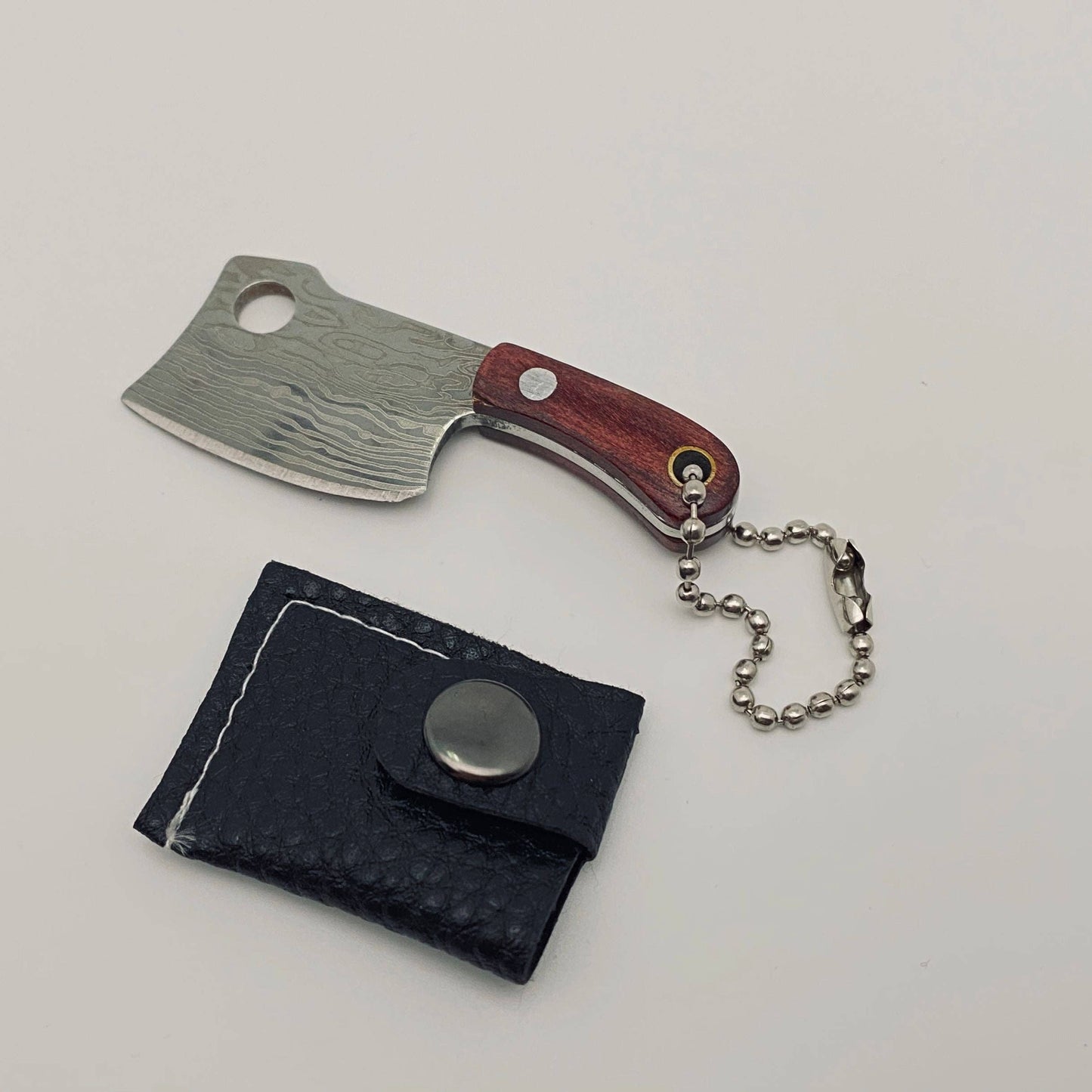 Damascus Pattern Mini Knife Keychain Gift