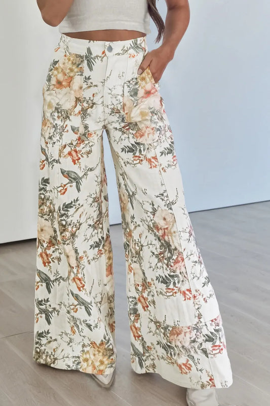 ~PREORDER~ Vintage Garden Floral Wide Leg Jeans ~PREORDER~