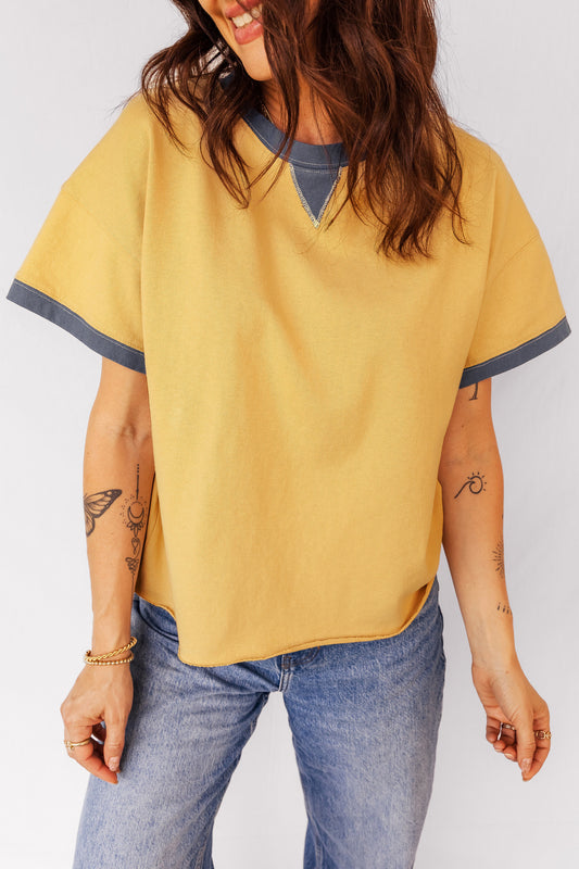Sunny Days Contrast Trim Tee ☀️
