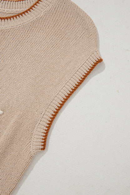 ~PREORDER ~ Parchment Contrast Trim HOWDY Knit Sweater Top ~PREORDER ~