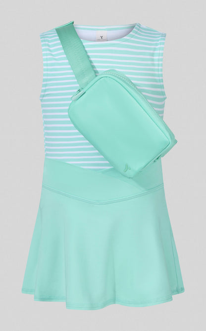 Little Girls Tank, Crossover Skort & Fanny Bag Set | 3-Piece Boutique Outfit