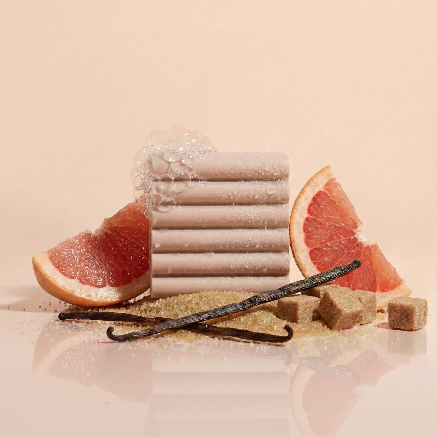 Kitsch Warm Sugar Body Wash Bar – Vanilla & Pink Grapefruit Scented Moisturizing Solid Body Soap