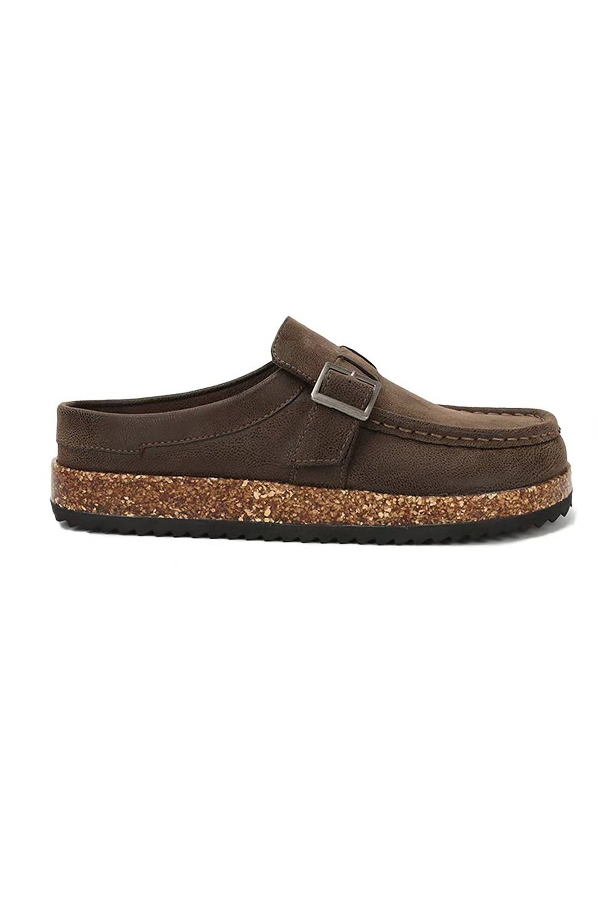 Buckley Cork Platform Clogs | Vegan Leather Buckle Mule Shoes