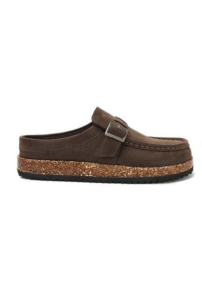 Buckley Cork Platform Clogs | Vegan Leather Buckle Mule Shoes