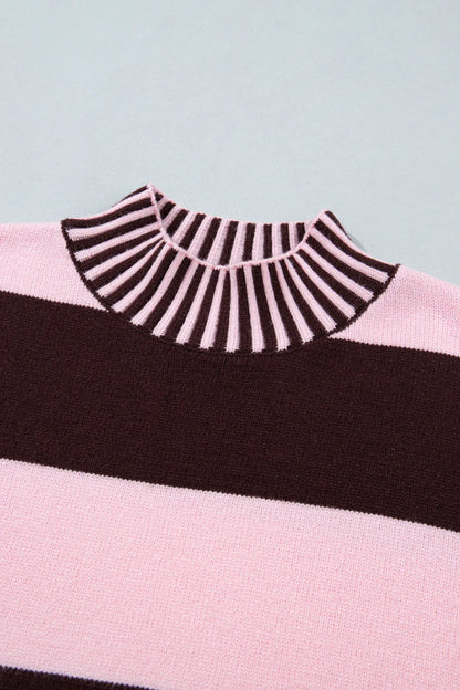 ~PREORDER~ Sweet on You Pink & Chocolate Stripe Sweater ~PREORDER~