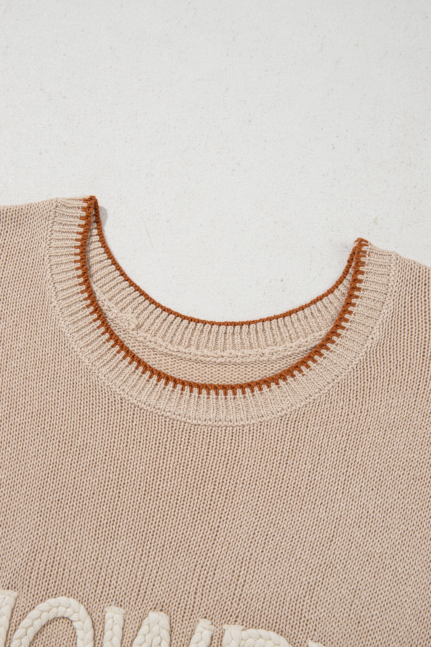 ~PREORDER ~ Parchment Contrast Trim HOWDY Knit Sweater Top ~PREORDER ~