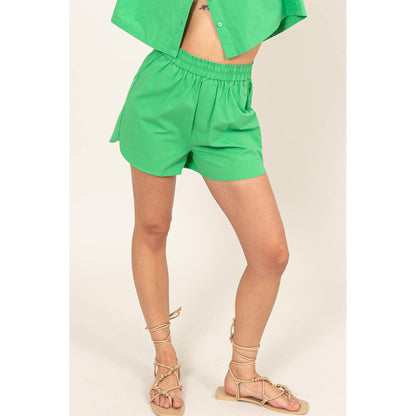 Easy Days Poplin High Waist Shorts by Double Zero