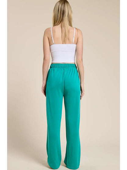 The Margo Scuba Wide Leg Pants – Pull-On Scuba Knit Boutique Lounge Trousers