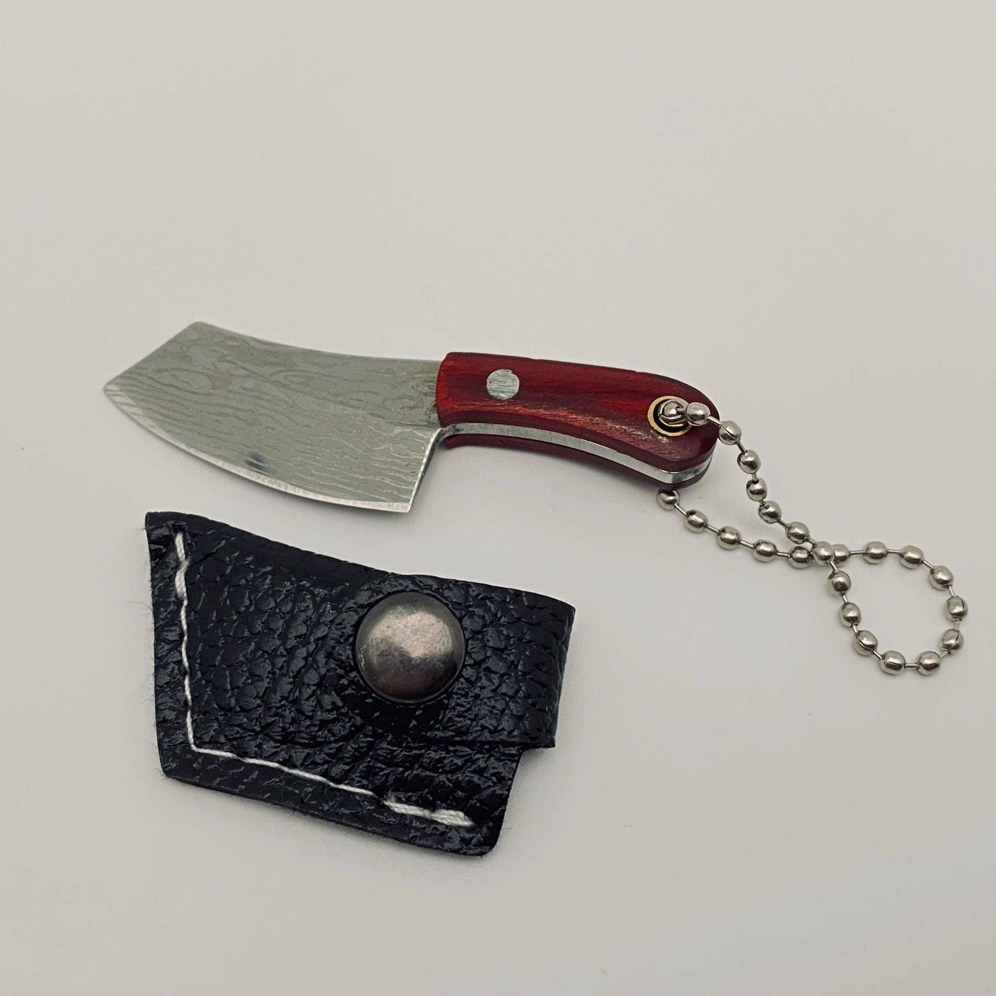 Damascus Pattern Mini Knife Keychain Gift