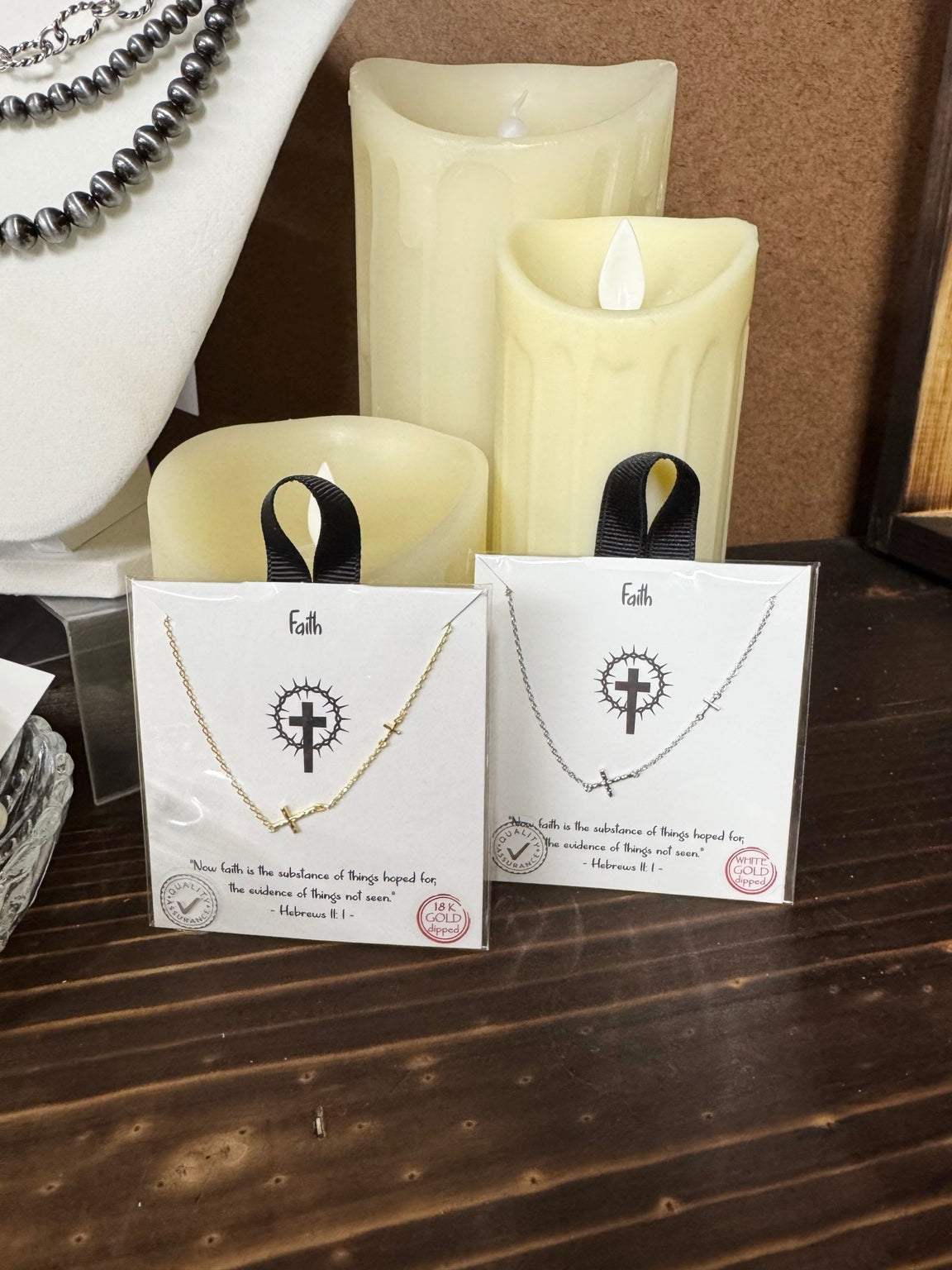 Faith Cross Station Necklace | Gold or Silver Dainty Cross Necklace