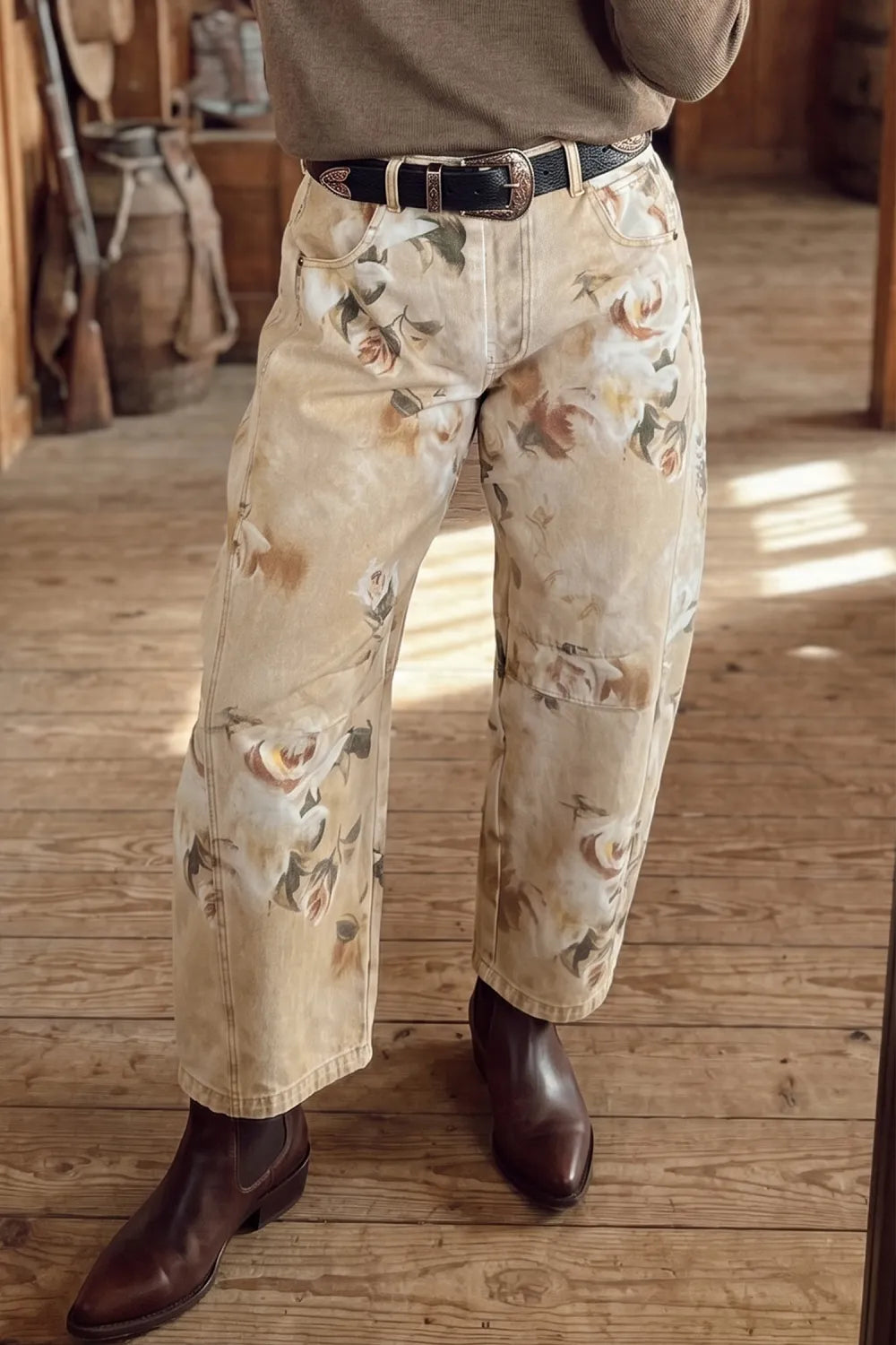 ~PREORDER~ Prairie Rose Floral Barrel Jeans ~PREORDER~