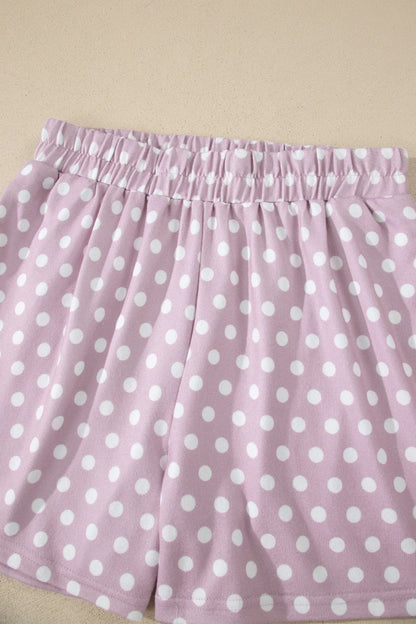 Lavender Dot Lounge Set | Purple Polka Dot Short Set