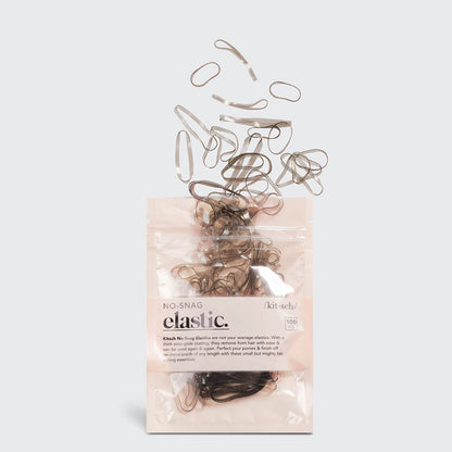 Brown No-Snag Elastic Hair Ties Set – Neutral Everyday Ponytail Holders