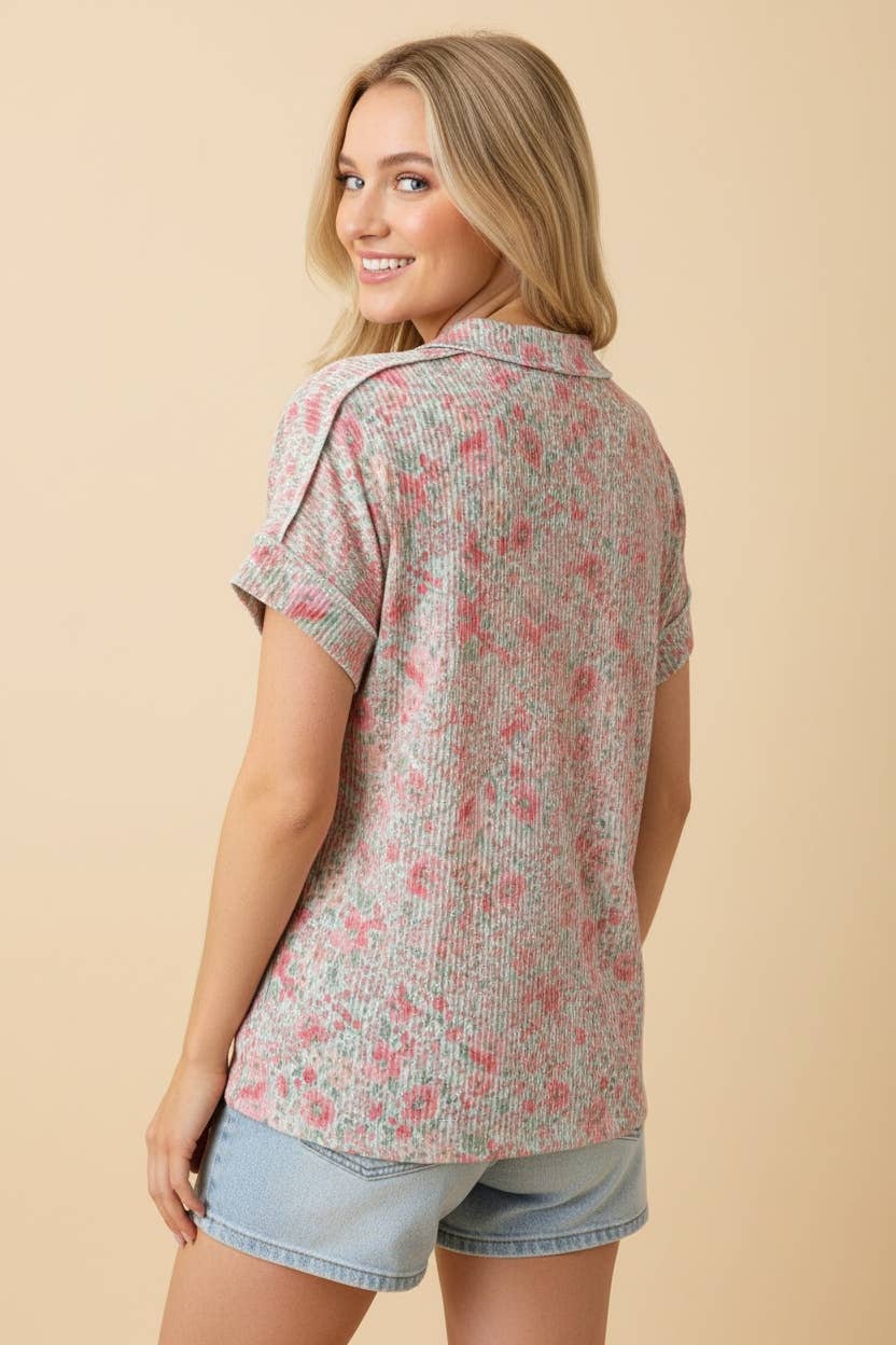 Mint To Bloom Floral Dolman Top