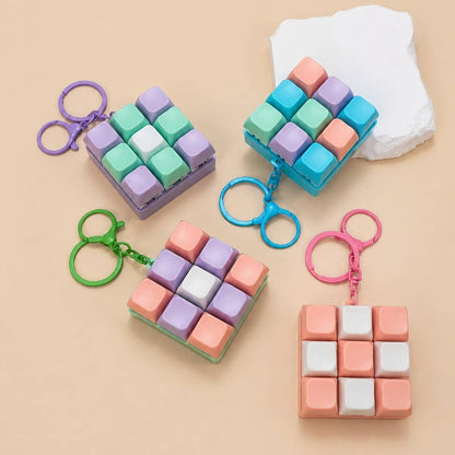 Clicky Cube Fidget Keychain | Mechanical Keyboard Sensory Toy