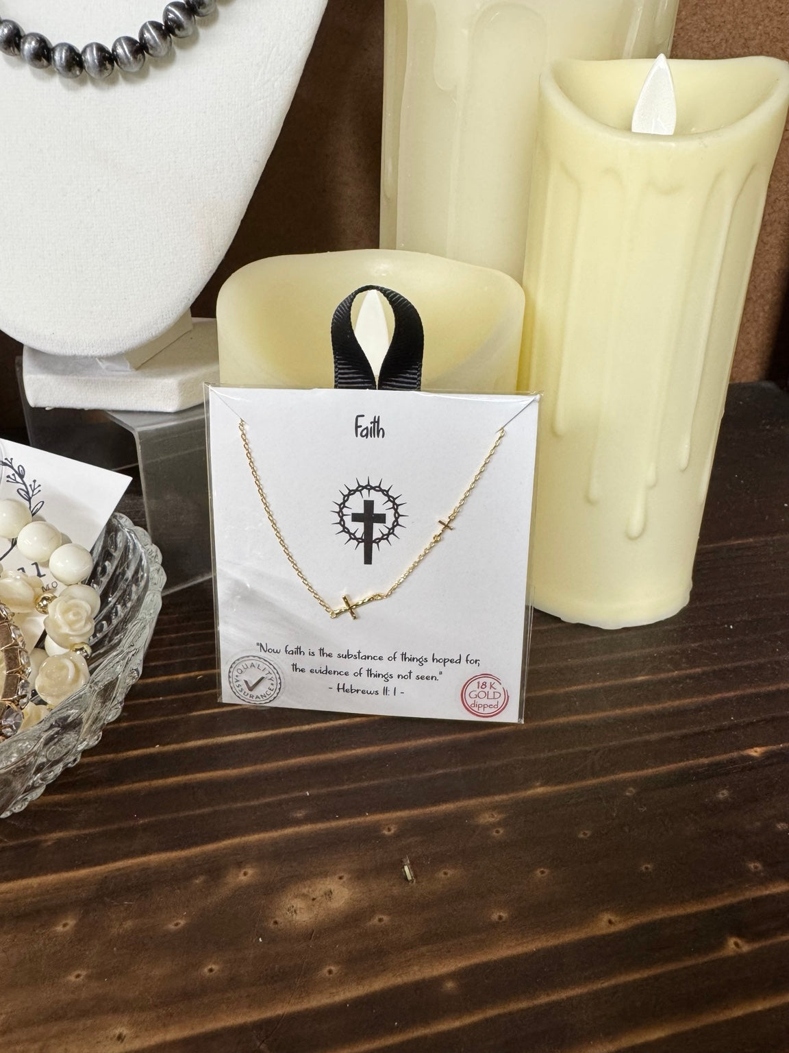Faith Cross Station Necklace | Gold or Silver Dainty Cross Necklace