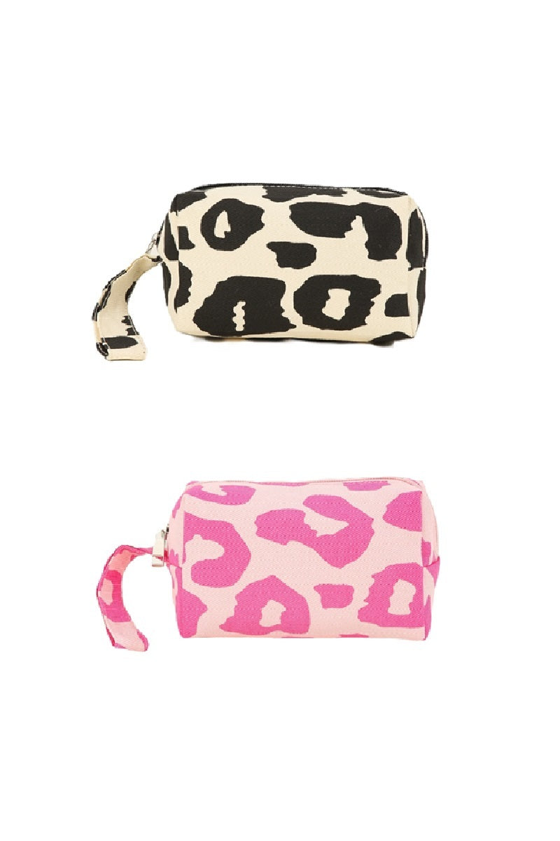 LEOPARD PRINT COSMETIC MAKEUP TRAVEL BAG