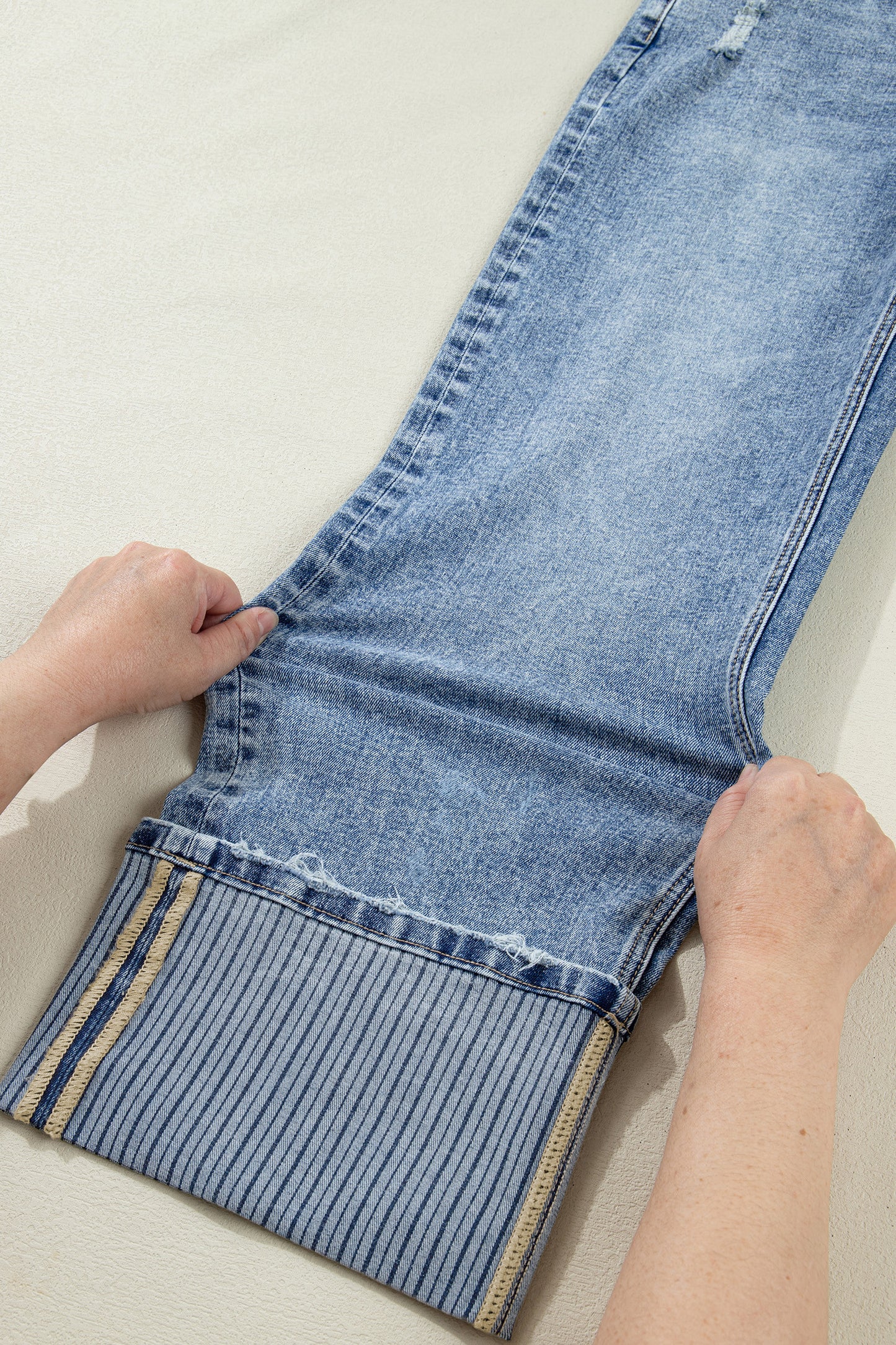Ashleigh Cuffed Straight Leg Jeans – Relaxed Fit Wide Hem Denim