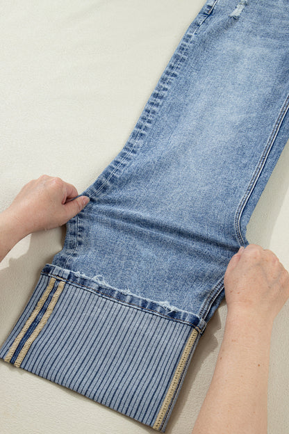 Ashleigh Cuffed Straight Leg Jeans – Relaxed Fit Wide Hem Denim