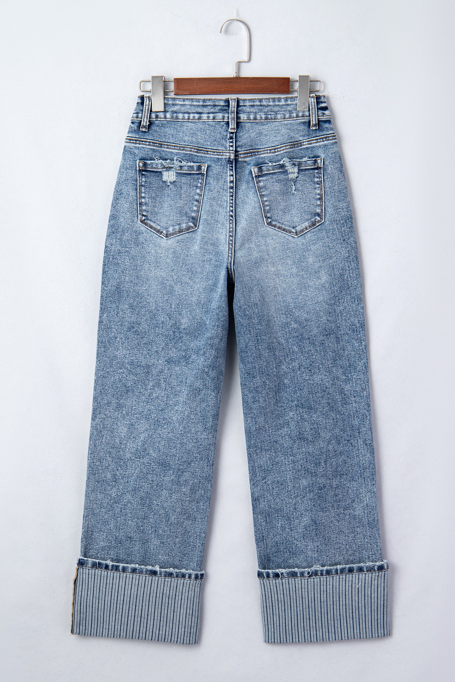 Ashleigh Cuffed Straight Leg Jeans – Relaxed Fit Wide Hem Denim