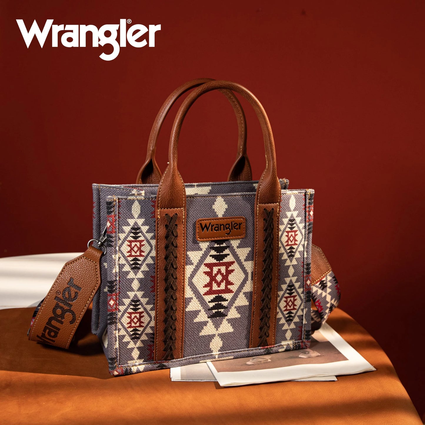 Wrangler Southwestern Print Small Canvas Tote/Crossbody